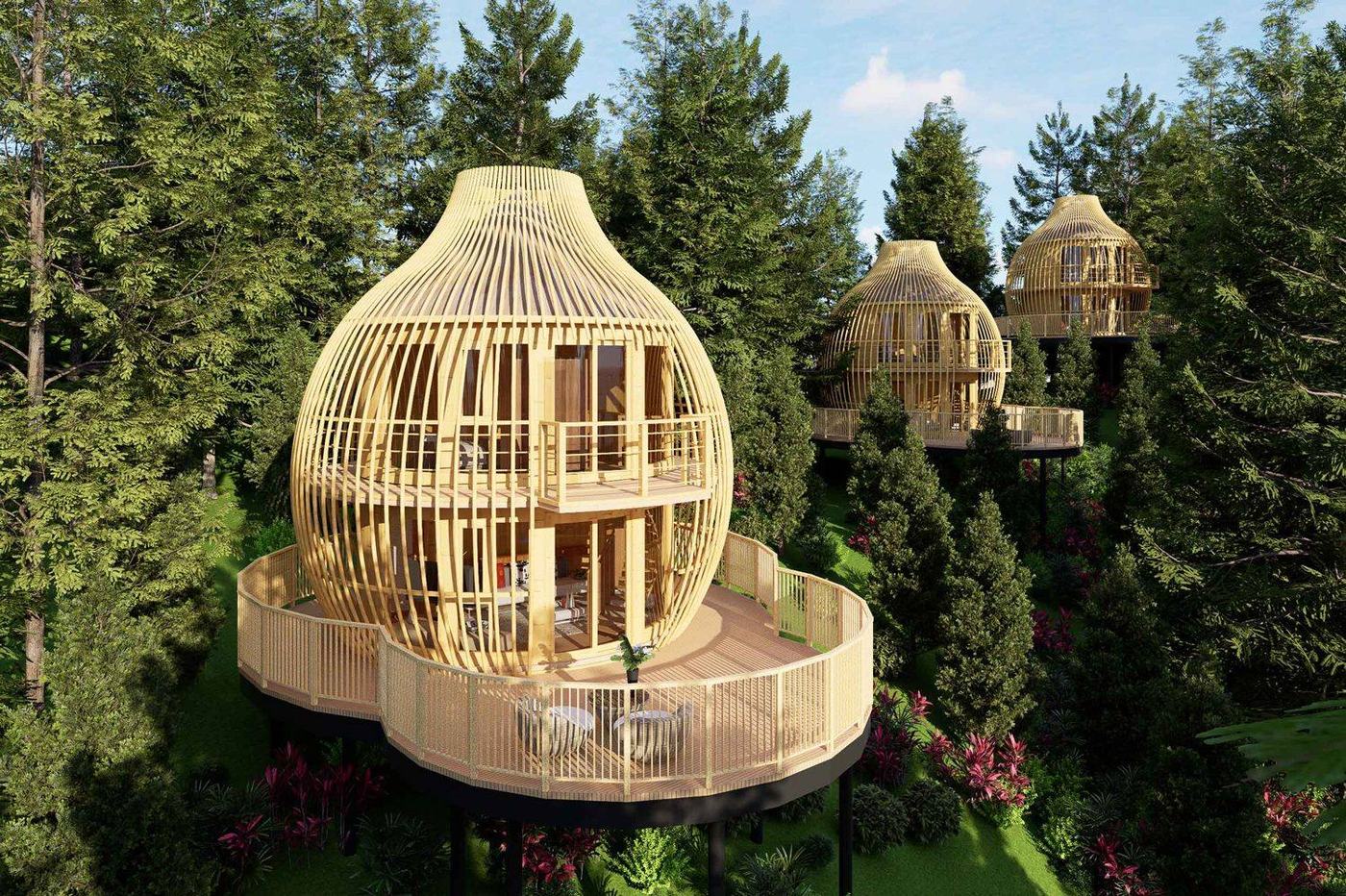 The Look of Bamboo, Engineered in Metal: Bespoke Glamping Structures for UK Sites