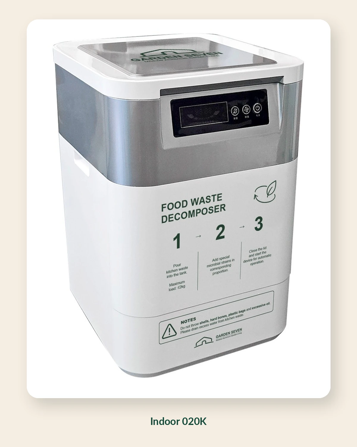 Garden Seven Indoor 020K food waste composter