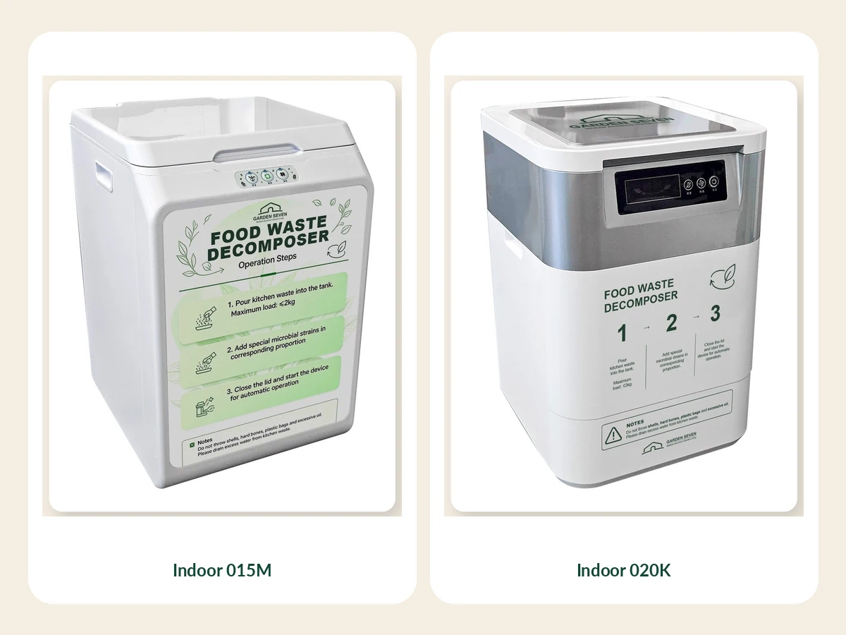 Food waste processing solutions — indoor and outdoor bio-composter formats