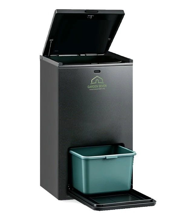 Output drawer of an outdoor bio-composter holding processed material — concept, Coming Soon